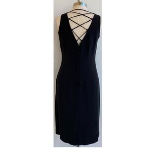 Leilei Black Silk Sleeveless Laced Back Dress Size 10
